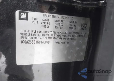 2016 Cadillac Cts Premium Collection from USA, damaged, VIN 1G6AZ5SS1G0145079